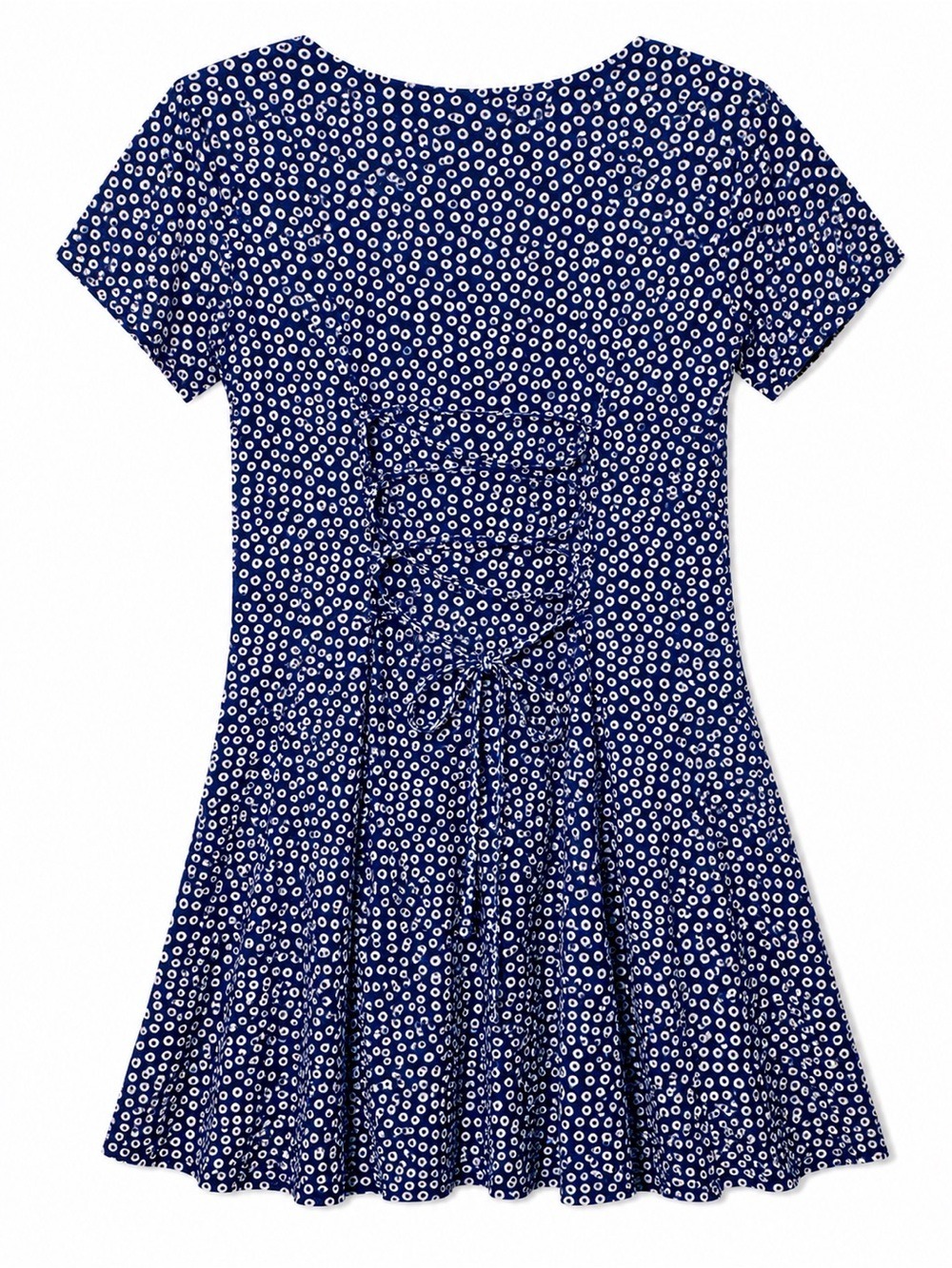 Vintage E.D. Michaels Blue and White Dress with corset tie back in size 4 - Picture 2 of 5